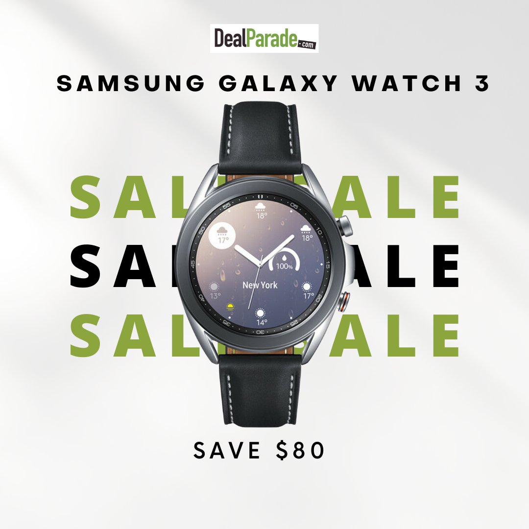 DealParade's tweet image. ON SALE THIS WEEK! #Samsung Galaxy Watch3 GPS #Smartwatch. Featuring a rotating bezel that makes it easy &amp;amp; intuitive to navigate through available apps &amp;amp; manage music. Great #ValentineGift Idea for him (or her). Find it: dealparade.com/weekly-deals/s…