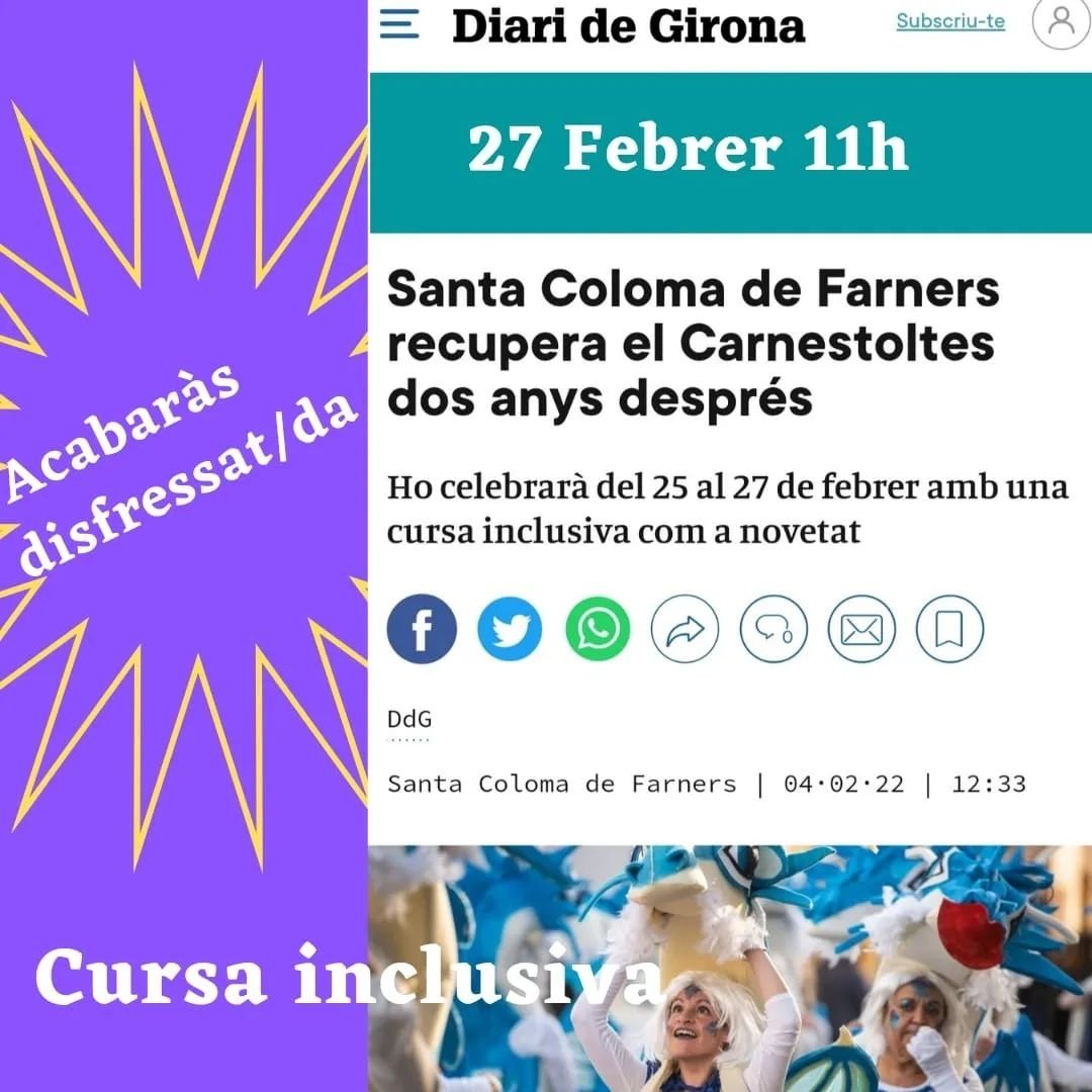 FinaOficial's tweet photo. Un espai pensat perquè tothom el gaudeixi i especialment dissenyat per a persones amb diversitat funcional. Superem juntes el repte de la inclusió! Serà carnestoltes, poc a poc o com un llamp, acabaràs disfressat! 27/02 11h. GRATIS+INFO insta i face mmmagrada
web mmmagradapuntcom https://t.co/EXpk34j5kv