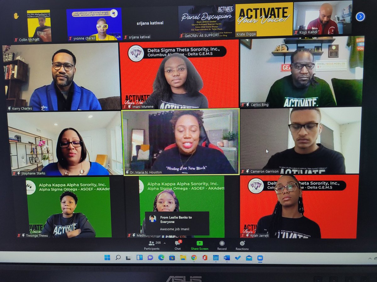 614SGRhos's tweet photo. Our youth leader Shaniya Chambers suggests young people consider using apps to help regulate meditations, sleeping behaviors and other ways to control yourself. #NPHCTeenSummit #ActivateYourVoice #DOSProudRhoers https://t.co/D61SSVHArs