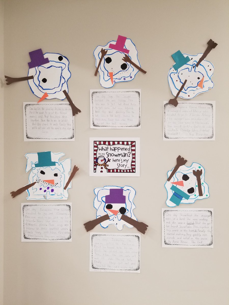 2nd graders writing imaginative stories about how their snow person melted #goodhueschool #writereader