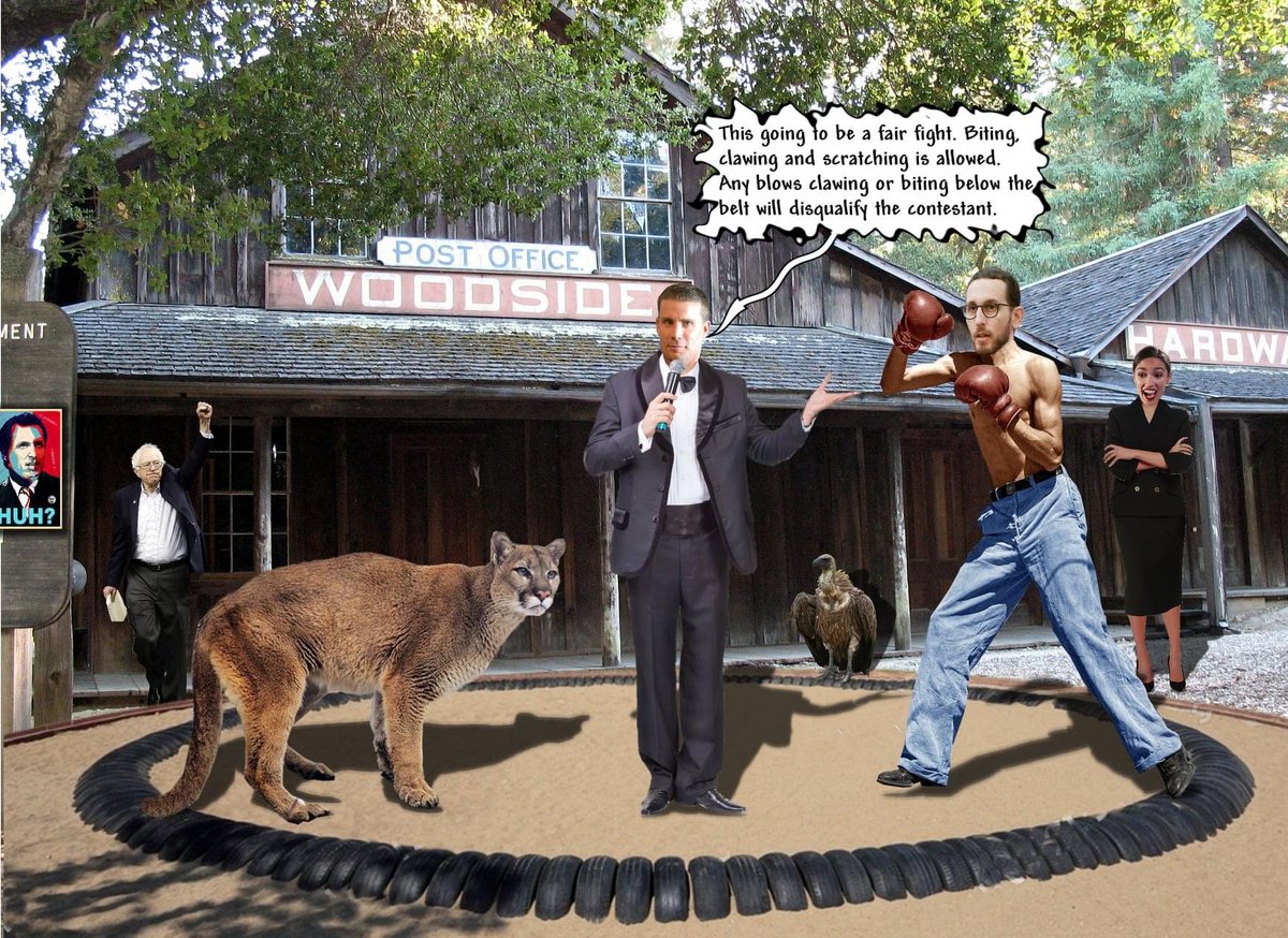 Rather than a court battle over SB 9 and SB 10,  the city of Woodside and Wiener have agreed to a single round, no-holds-barred fight – winner take all.  Woodside has Skippy, the mountain lion, on their side.The vultures are already waiting.. <a href="/dillonliam/">Liam Dillon</a> <a href="/ilike_mike/">Mike McGuire</a> <a href="/Scott_Wiener/">Senator Scott Wiener</a>