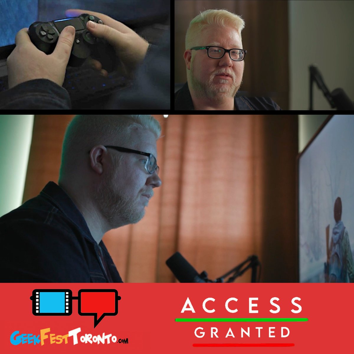 GeekFestToronto's tweet photo. 1⃣ WEEK AWAY ‼️ Hey #Gamers! Watch this Remarkable #BlindGamer @stevesaylor Build a Career in a #Visual #Industry
🤓
"Access Granted" #Premieres Monday Feb 14🎮8:45pm(EST) Only at #GeekFestToronto
https://t.co/eswv3Lvjsx
Catch the Post Premiere Q&A with #Director @blatantly_Alex https://t.co/KpFXsHKY0g