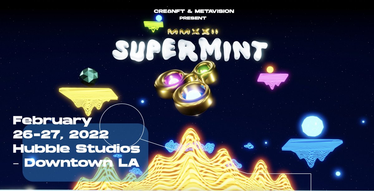 We're fired🔥up to partner with <a href="/supermintnft/">SuperMint NFT</a> for a visionary look into the future of #NFTs and the #Metaverse this Feb. 26-27 in Los Angeles!

Join SuperWorldapp.com 🌎❤️ in #LA for 2 days of #Web3 discussions, events, and #socialimpact! 

#NFTHack4Hope #blockchain #AR #VR