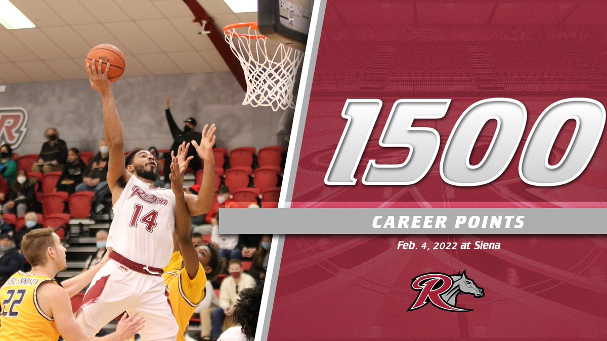 RiderMBB's tweet photo. Congratulations to Dimencio Vaughn on becoming the 11th player in program history to reach 1,500 career points at Rider last night at Siena!

#GoBroncs #MAACHoops https://t.co/dbiu5gmL1O
