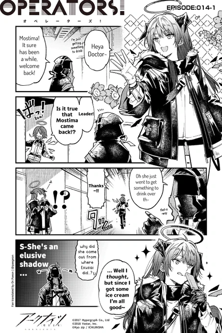 English Fan translation of [Arknights OPERATORS!] Episode 014-1
(Official Arknights JP Twitter comic) 

Mostima has returned to Rhodes in a long while, and even aboard the ship she's still as elusive as ever!

#Arknights #OPERATORS_EN 