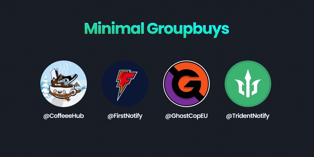 Here we are! We are happy to announce the groupbuys that will take place in this month. In the next week we'll release other sites and a big news! Stay tuned💫
@CoffeeeHub 
<a href="/FirstNotify/">FIRST NOTIFY</a> 
<a href="/GhostCopEU/">GhostCop</a> 
<a href="/TridentNotify/">Trident Notify</a>