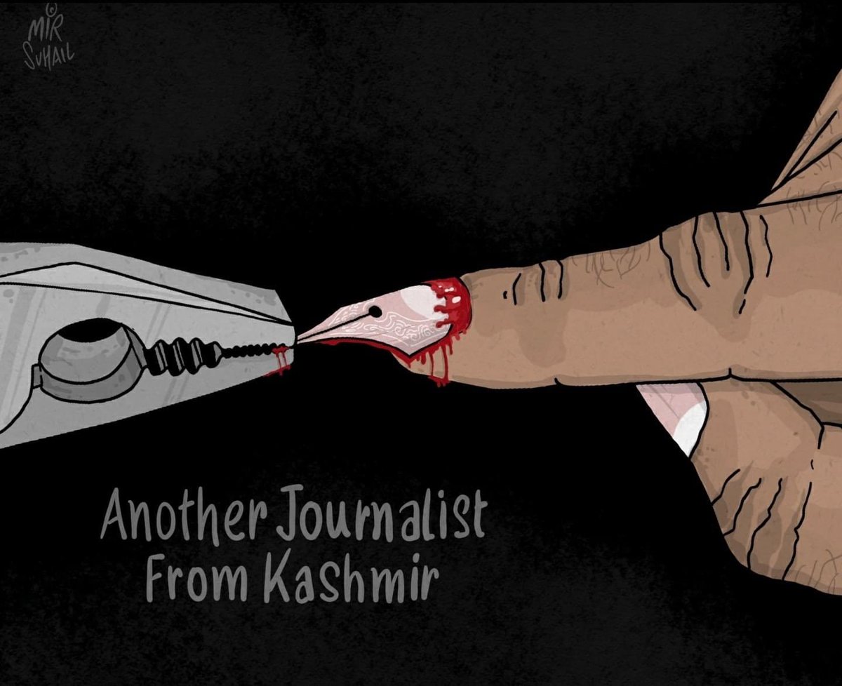 Mike_Nadar's tweet photo. #JournalismIsNotACrime but in #Kashmir 
#KashmirSolidarityDay #KashmirSolidarityWithPakistan #KashmirRejectsIndia #IndiaRogueState #warcrimesinkashmir 
#MirSuhail https://t.co/RSzRfUEMA3