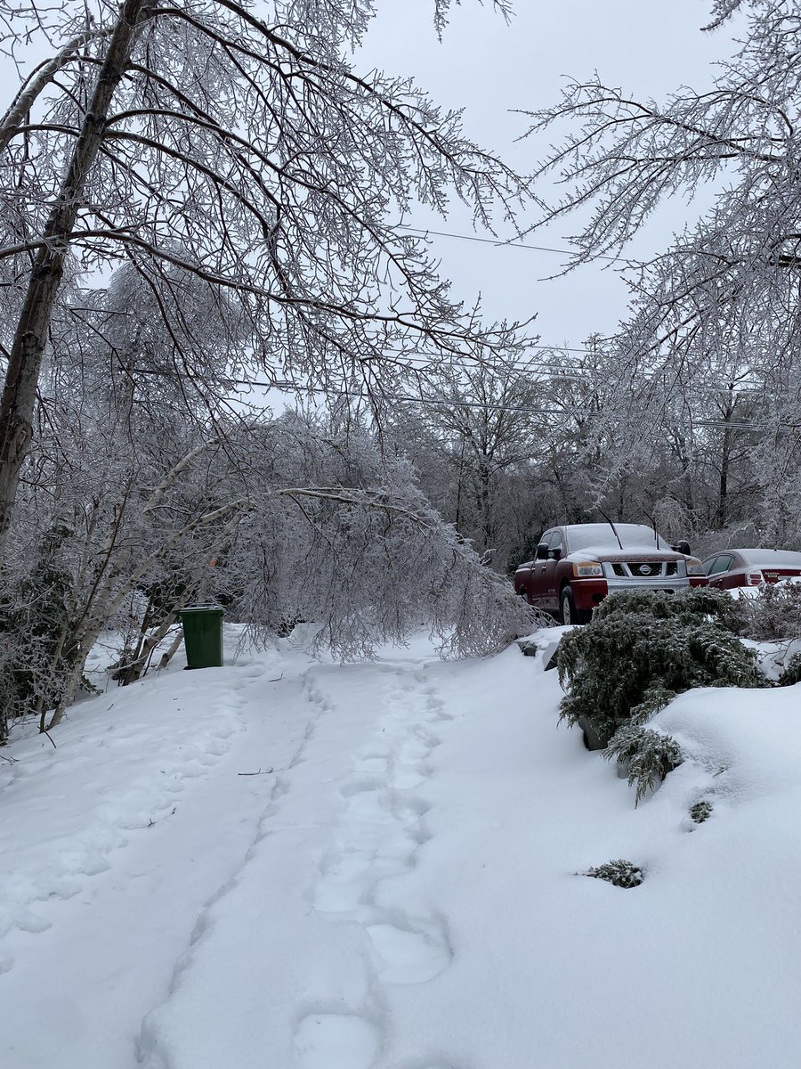 YHZcommuter's tweet photo. #NSstorm #NSicestorm last night quite something! Middle Sackville @nspowerinc power out since about 330pm @Eastlink phone lines down too. Worst ice storm I’ve witnessed @weathernetwork gave a good heads up #StaySafe https://t.co/bqR6zPWtsd