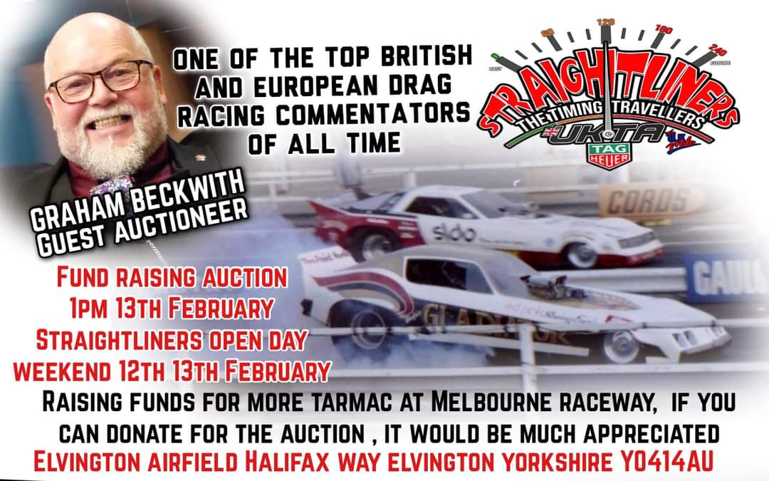 MelbourneRace1's tweet photo. And for our Auction, who better than Graham Beckwith, one of the Best Drag Racing commentators in the UK. 
Meet him at the Straightliners Open Day. 
#Straightliners 
#nhra 
#europeandragracing https://t.co/JzibZukJQT