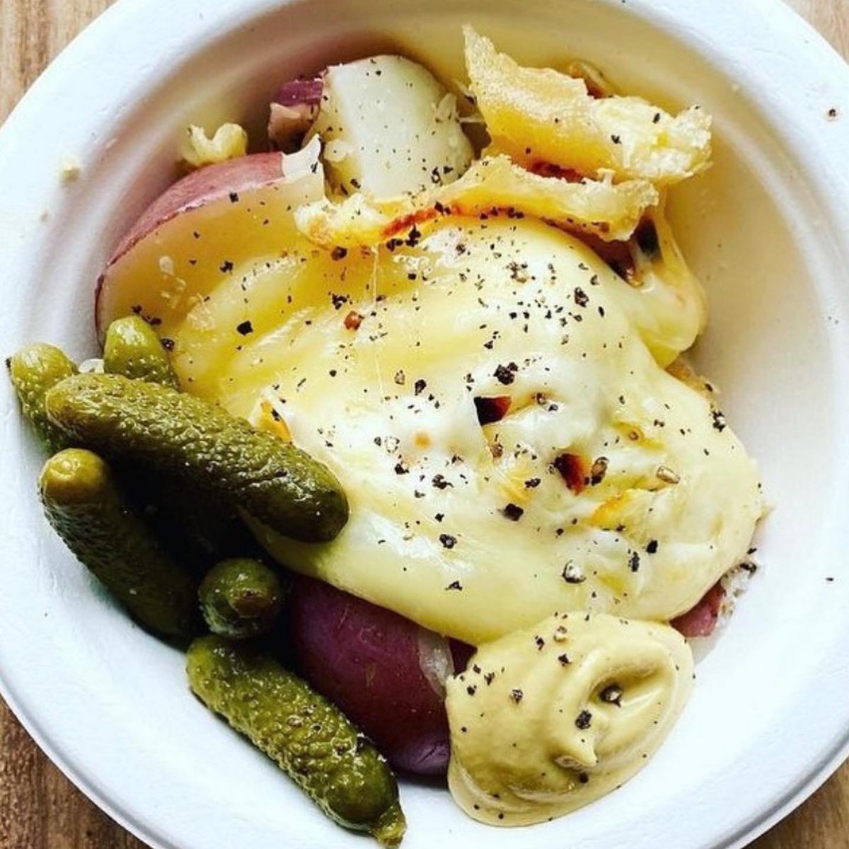 We are serving Raclette today on our Uptown balcony until we run out! Come get some gooey Alpine love.