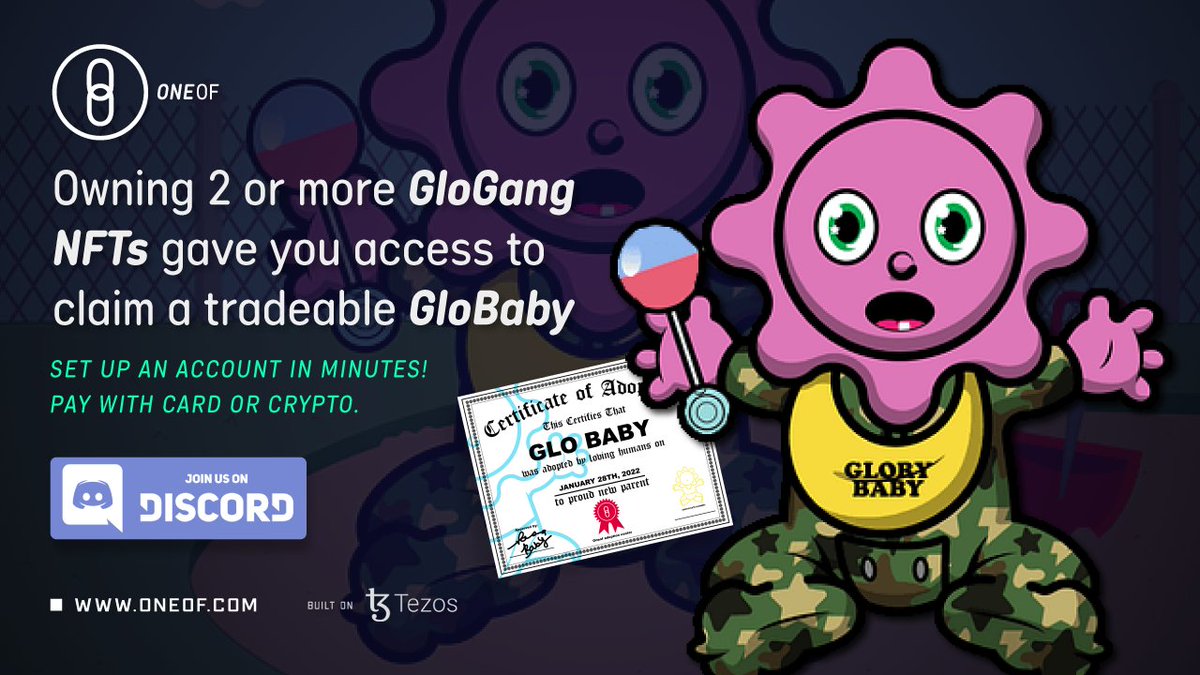 spreefinance's tweet photo. ✨GloBabies are rare, limited edition NFTs! ☀️Early supporters who owned two or more NFTs from the @ChiefKeef x @ColourfulMula GloGang Genesis collection earned a #GloBaby airdrop.
1️⃣Stay up-to-date with the latest info on our drops 👉 https://t.co/daZDj8x7qX #BeOneOf #Tezos https://t.co/3i46AGgBxn