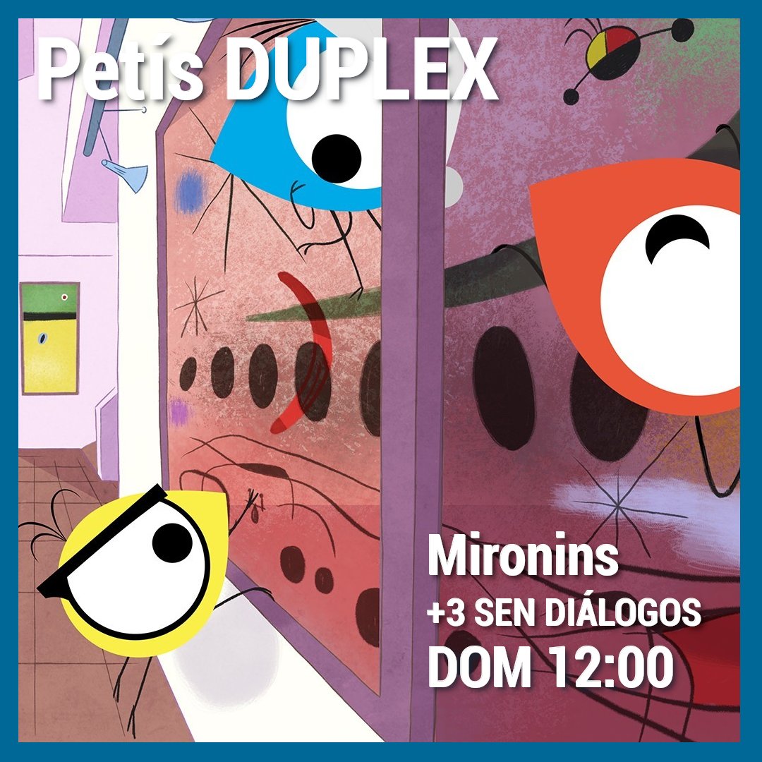Os Mironins chegaron a Ferrol! Vinde coñelos no próximo pase #PetísDUPLEX mañá domingo ás 12:00 h. Nominada a mellor filme de animación nos premios Goya.
Entrada gratuíta até completar aforo. Coa colaboración de <a href="/FerrolCultura/">Ferrol Cultura</a> 
duplexcinema.com/es/filmes/miro…
#Ferrol #mironins