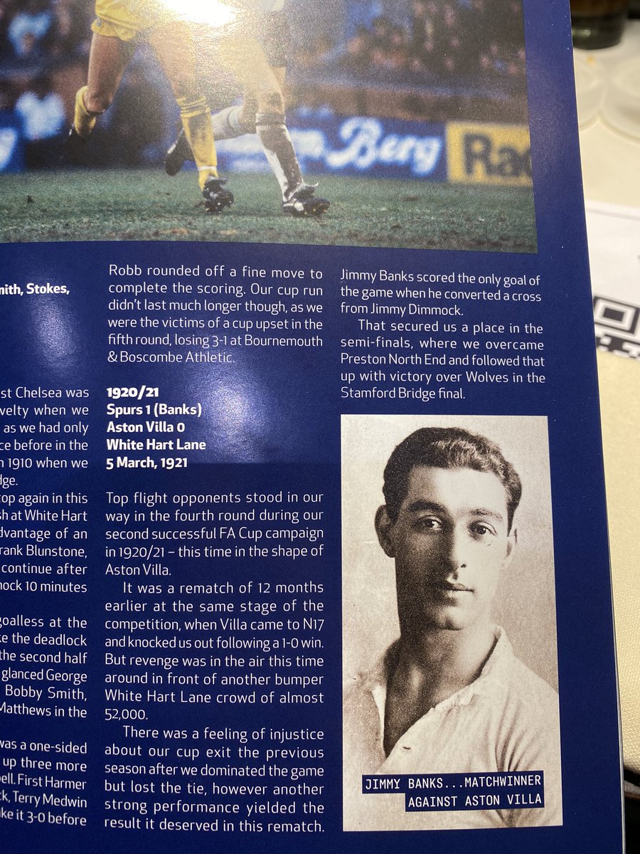 MellyChaps's tweet photo. Just got to the Lane and our grandad is in the programme! @SpursOfficial #jimmybanks #TOTBRI https://t.co/jaB43n21JJ