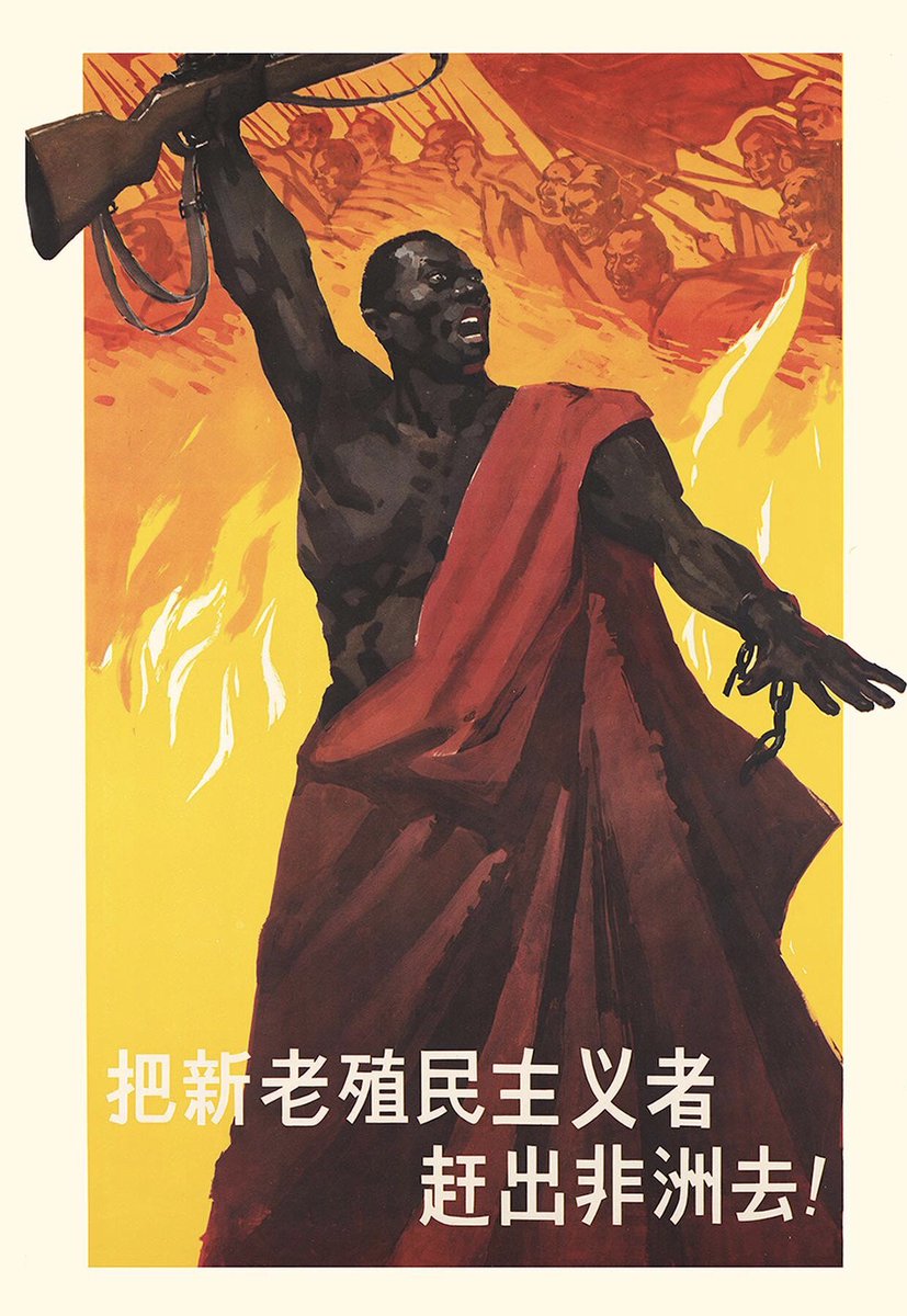 propagandopolis's tweet photo. ‘Drive old and new colonialists out of Africa!’ — Chinese poster published in 1964 celebrating anti-colonial struggles in Africa. https://t.co/pQQm16XmEY