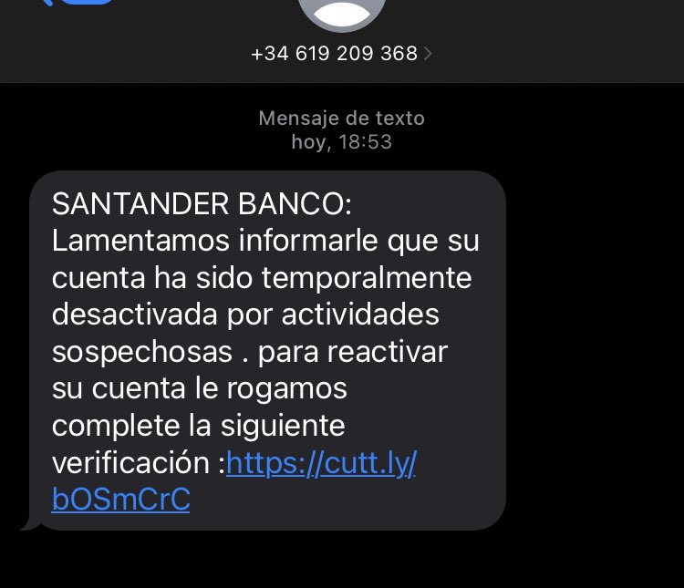 JALopezRomero's tweet photo. ⁦@santander_es⁩ #phising https://t.co/CNqedWuRCj