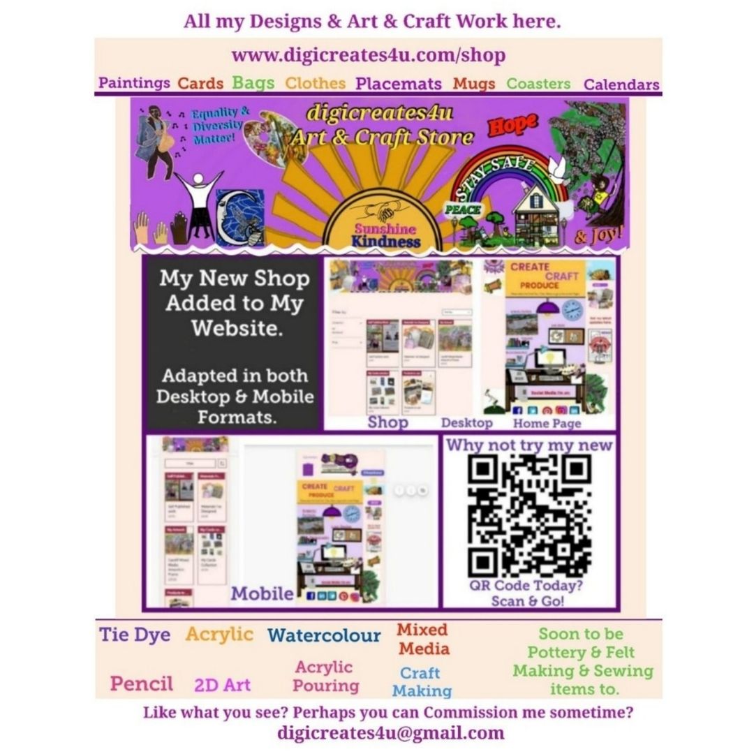 My Art Shop is now Live Ready To Be Purchased from online. Support A New Local Artist today! A little goes a long way! 

digicreates4u@gmail.com
digicreates4u.com/shop 

Interested? Purchase now or contact me personally. Hurry While Stocks Last. #artist #PEMBROKESHIRE #kindness