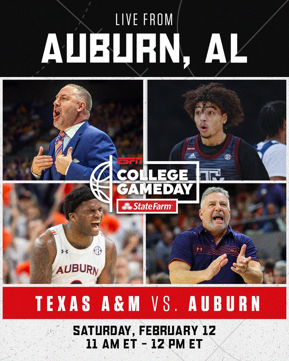 CollegeGameDay's tweet photo. 📍 A U B U R N

See you on The Plains next week for @AggieMBK vs @AuburnMBB! https://t.co/obcWfq0llh