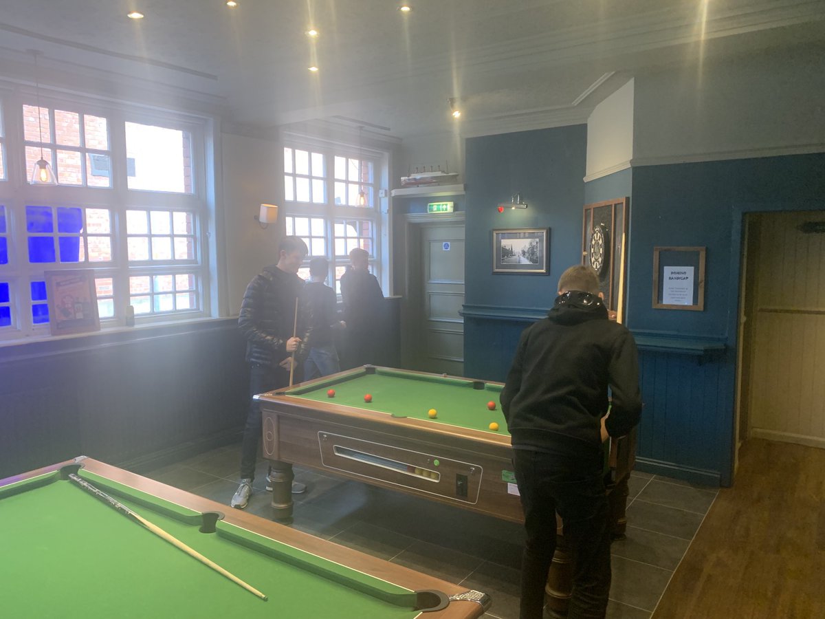 City away! Great pub, the lads playing pool &amp; darts pre match, only spoilt by the dog that popped in to have a shit on the carpet #ycfc