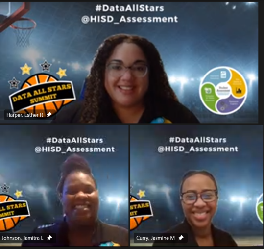 TamitraJ's tweet photo. I enjoyed working with @jasmine_curry2 & @ER_Harper32 during the trending #DataAllStars. Thank you ladies for all of your hard work during and before our sessions. #DDISinAction #CommittoAction @HISD_Assessment https://t.co/LNy8N1JENL