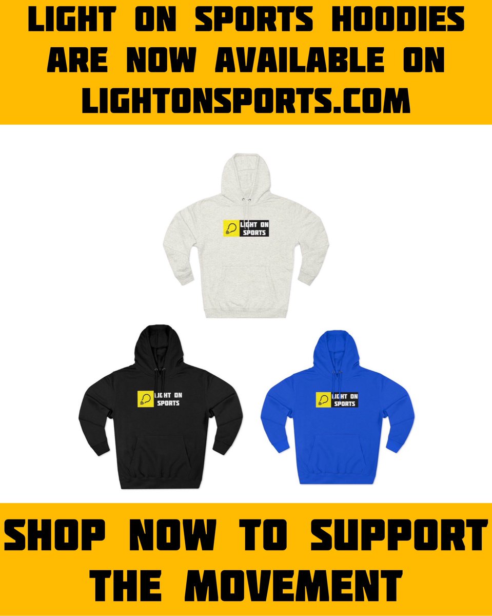 LightOnSports's tweet photo. Light On Sports Hoodies Are Now Available On https://t.co/02UVLKwm4e🚀! Shop Now To Support The Movement. #LOSG https://t.co/g9GLbA5v2K