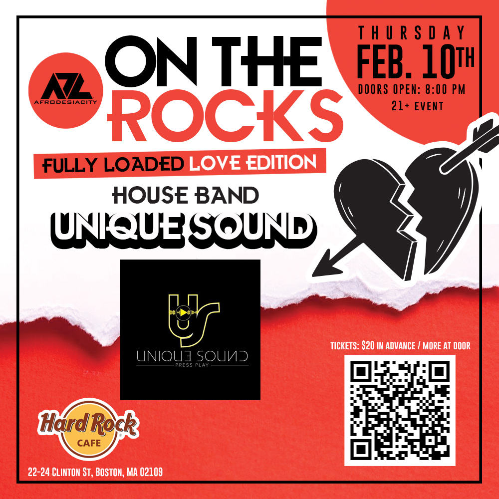 Connector at Large (@afrodesiacity) on Twitter photo ADC ON THE ROCKS |
<a href="/UniqueSoundBand/">Unique Sound</a>
x
<a href="/AFroDesiaCity/">Connector at Large</a>
#BlackHistoryMonth #ValentinesDay2022
THURSDAY, FEBRUARY 10TH
DOORS AT 8:00 PM l Tickets: afrodesiacityontherocks.eventbrite.com ADC ON THE ROCKS |
<a href="/UniqueSoundBand/">Unique Sound</a>
x
<a href="/AFroDesiaCity/">Connector at Large</a>
#BlackHistoryMonth #ValentinesDay2022
THURSDAY, FEBRUARY 10TH
DOORS AT 8:00 PM l Tickets: afrodesiacityontherocks.eventbrite.com