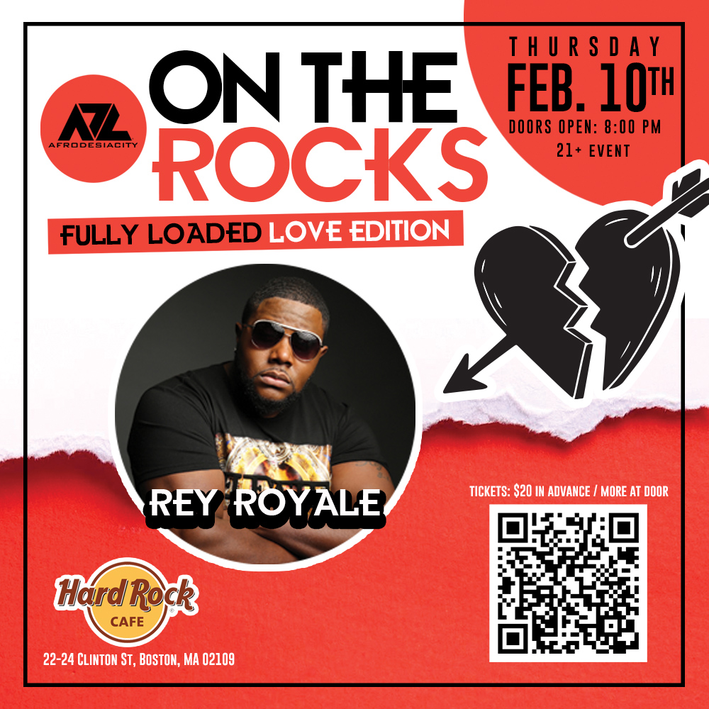 Connector at Large (@afrodesiacity) on Twitter photo ADC ON THE ROCKS |
<a href="/reyroyalemusik/">REY ROYALE</a>
x
<a href="/AFroDesiaCity/">Connector at Large</a>
#BlackHistoryMonth #ValentinesDay2022
THURSDAY, FEBRUARY 10TH
DOORS AT 8:00 PM l Tickets: afrodesiacityontherocks.eventbrite.com ADC ON THE ROCKS |
<a href="/reyroyalemusik/">REY ROYALE</a>
x
<a href="/AFroDesiaCity/">Connector at Large</a>
#BlackHistoryMonth #ValentinesDay2022
THURSDAY, FEBRUARY 10TH
DOORS AT 8:00 PM l Tickets: afrodesiacityontherocks.eventbrite.com