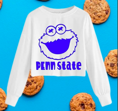 ShopComeback's tweet photo. Cookie Monster Crew $45.  Super cute and customizable to your #camp or #college.  Get yours today!  #PennState #custommade  https://t.co/byT7p2ycLG via @ShopComeback https://t.co/RWV8084VJc