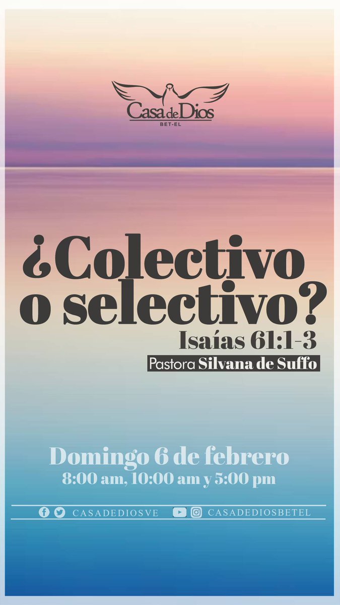 Puedes escuchar palabra de Dios, viva y eficaz, en cualquiera de nuestras reuniones del domingo a las   8:00am, 10:00am y 05:00 pm.

#predicascdd #predica #Dios #iglesia