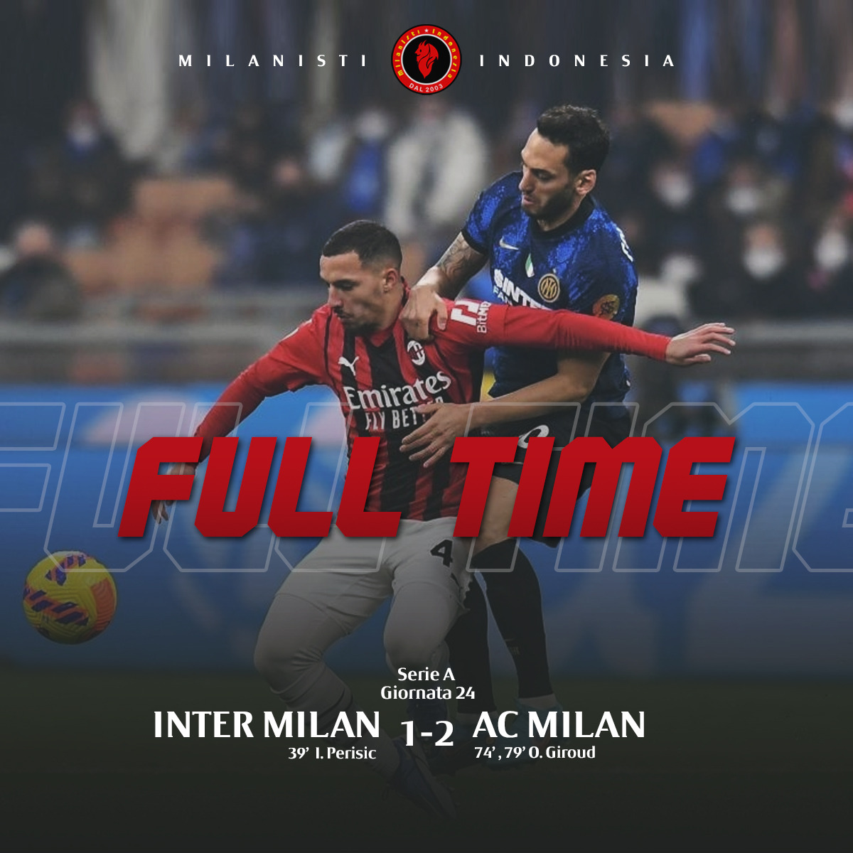 COMEBACK IS REAL!

Bermain gemilang di babak kedua, klub tercinta kita ini sukses mendapatkan dua gol melalui Giroud dan tiga poinnnn.

Gimana penampilan Milan pada Derby ini? Minggu yang indah buat kita semua Milanisti Indonesia.

#KitaMilanisti🇮🇩 #milanistiindonesia #acmilan