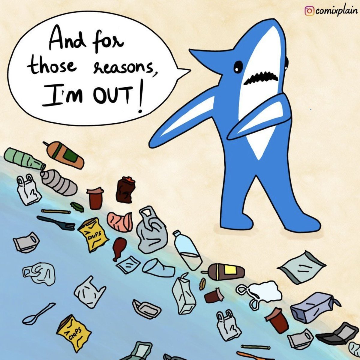 PlasticPollutes's tweet photo. "Shark Tanked" by IG: Comixplain
#PlasticPollutes #BreakFreeFromPlastic #PlasticArt https://t.co/IszO5QWdEG