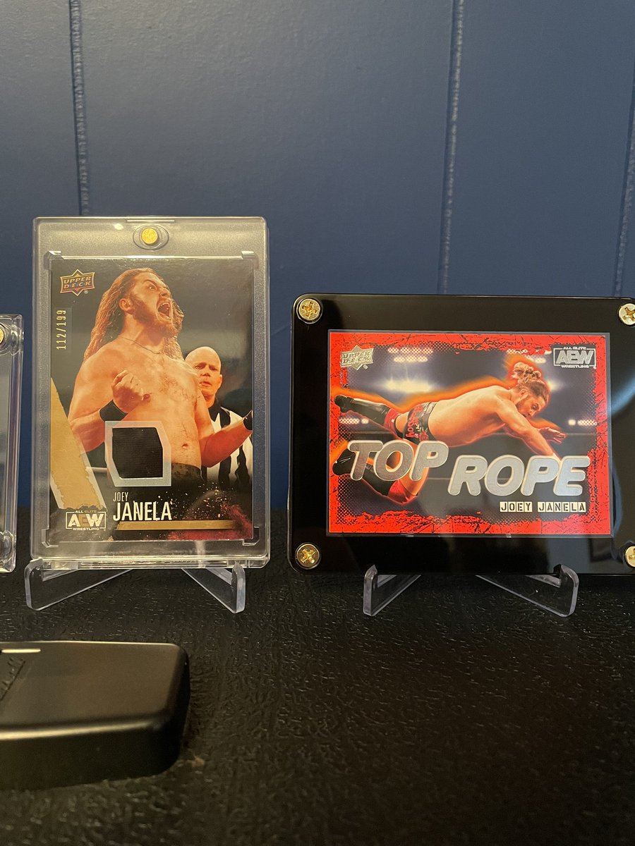 natedog198617's tweet photo. Welcome to The Janela Zone. @JANELABABY got me into @AEW So I had to get a good collection of his @UpperDeckSports cards too. #thebadboy #kingofdark #imanerd https://t.co/c2hlJrT8Kq