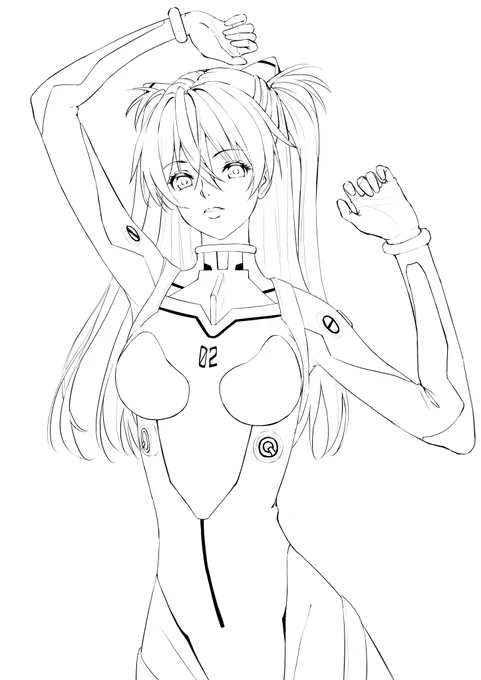 【今日の練習絵】

ペン入れの練習。
もっと速く描けるようになりたい。
手が痛い。

#イラスト 
#illustration 
#絵描きさんと繋がりたい  
#絵師さんと繋がりたい 
#エヴァンゲリオン 
#惣流・アスカ・ラングレー 
#式波・アスカ・ラングレー 