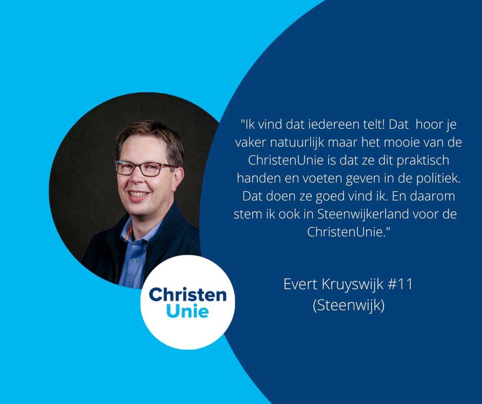CU_Steenwkrland's tweet photo. Er valt te kiezen in maart, #GR22. Ook @Steenwijkerland voor #CUSWL. 
Onze nummer 11 op de lijst. Dit keer vanuit  #Steenwijk https://t.co/4kqrD83ZWV