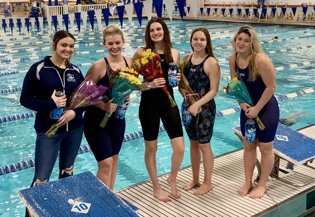 RebelSwimDive's tweet photo. #Region7Prelims Girls Senior Recognition! #WeWillMissYou! https://t.co/wDb8eaTbaG