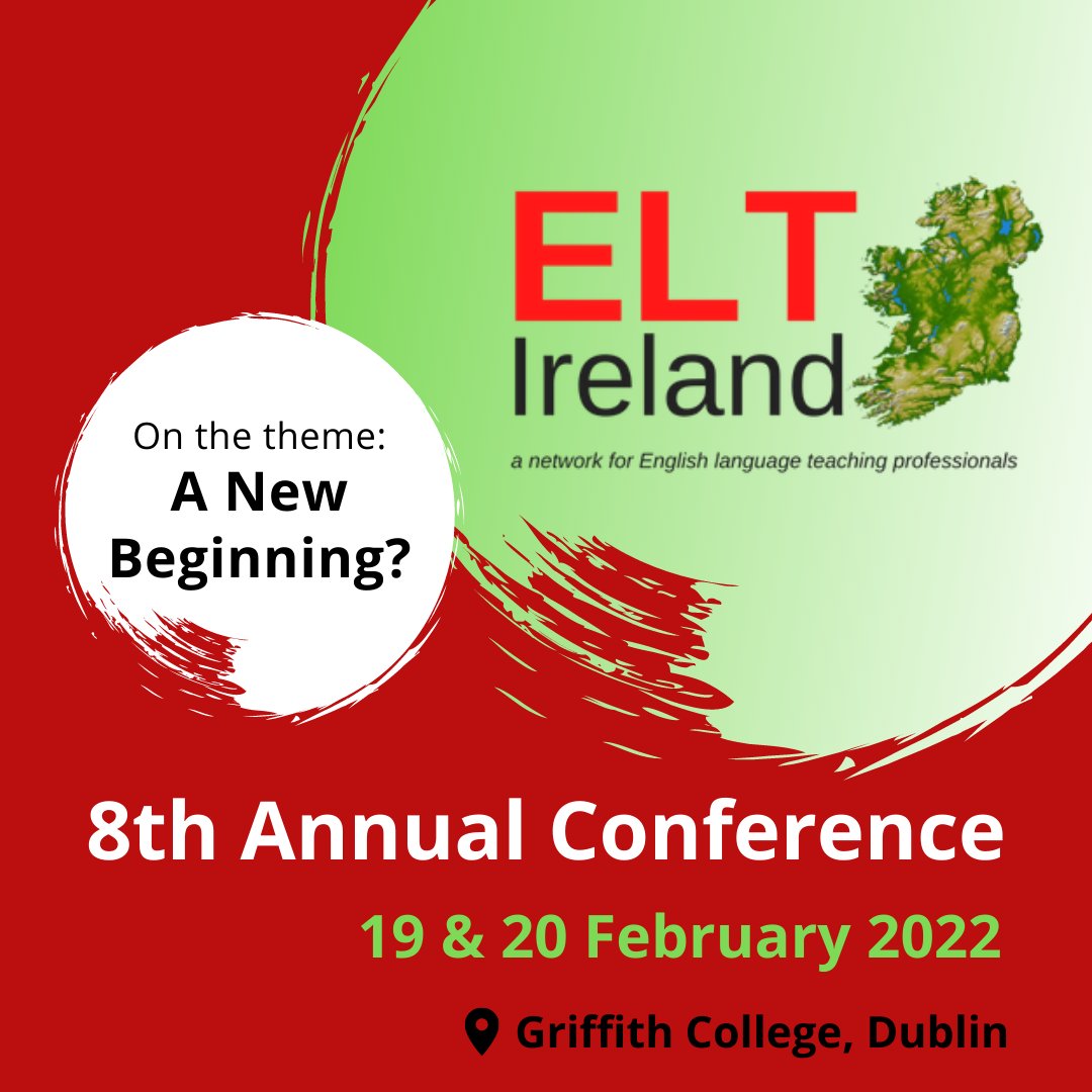 ELTIreland's tweet photo. 2 weeks to go for the ELT Ireland 8th annual conference! Back to Griffith College Dublin with an amazing lineup of speakers from around the world!
Book your ticket: https://t.co/rmXhwzH13s
Check out the schedule: https://t.co/LyTGSpr1bI
And keep an eye on our social media! https://t.co/dAuEjomZuc