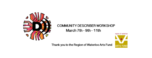 NerudaArts's tweet photo. NERUDA ARTS PRESENTS
COMMUNITY DESCRIBER WORKSHOP
Presented by
@HeyHeyDoubleJ 
March 7th - 9th - 11th 3:30 - 5pm
Available to 10 interested members of the Waterloo/Woolwich regions.
Thank you to @RWArtsFund 

@CultureFancier @stjacobsvillage @ExploreWR @CityKitchener @theMTspace https://t.co/g2ruuJWTU3