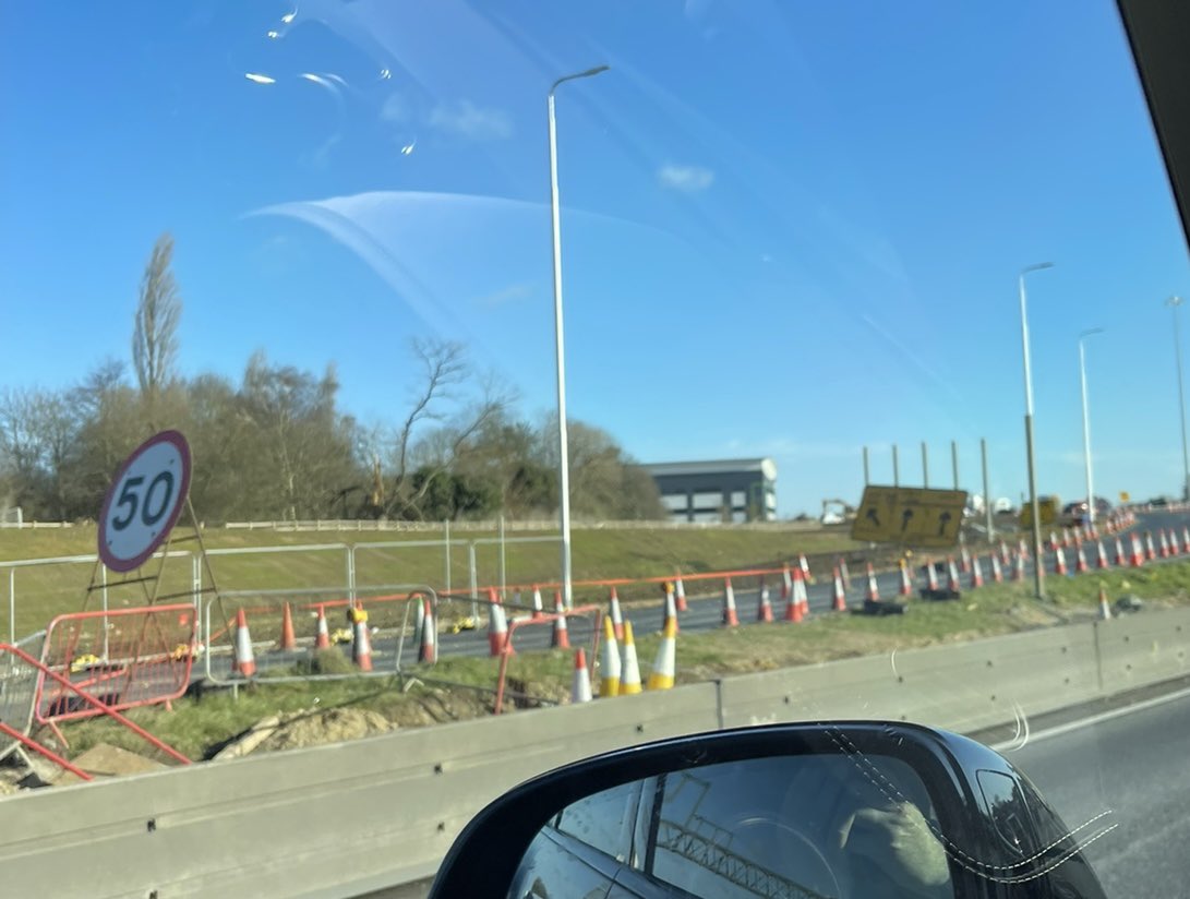 Nightmare journey home from Crawley today !! Roadworks and traffic Cones everywhere 😱🤔 x