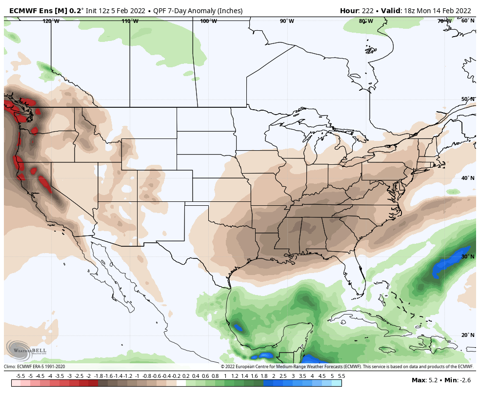 weathertrackus's tweet photo. Should be a very dry pattern for much of the US over the next 6-10 days...

Chances of anything interesting happening in terms of winter or severe weather will be slim. 
(We are watching Feb 13-15 though).

(Temperature Outlooks in thread)
#uswx #weather #wxtwitter https://t.co/whduigq8uu