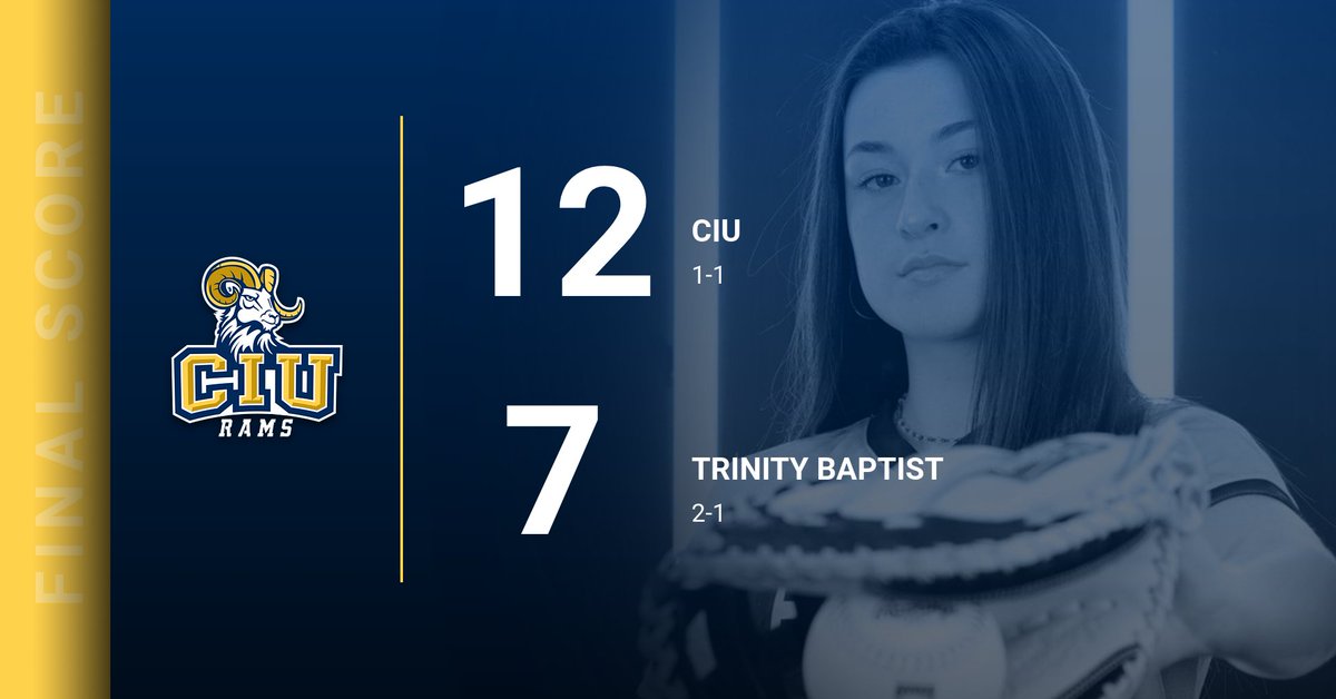 🥎FINAL SCORE🥎

@CIUSoftball picks up their first win of the season in game two against Trinity Baptist College! #ChargeOn