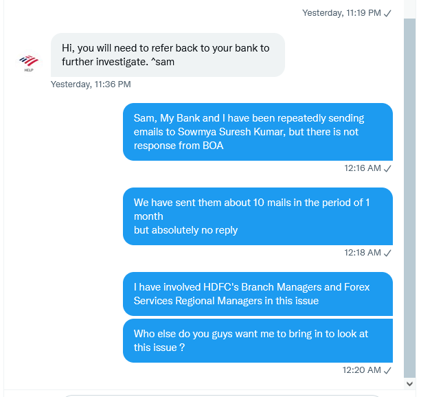 tejas99w's tweet photo. @BankofAmerica
 #bankofamerica @BofA_Help
I just want to know how to escalate this issue when I can't get anyone to reply on my emails and Media team is giving such useless response
https://t.co/XSxSrKcPxd https://t.co/yKbOZqdqOn