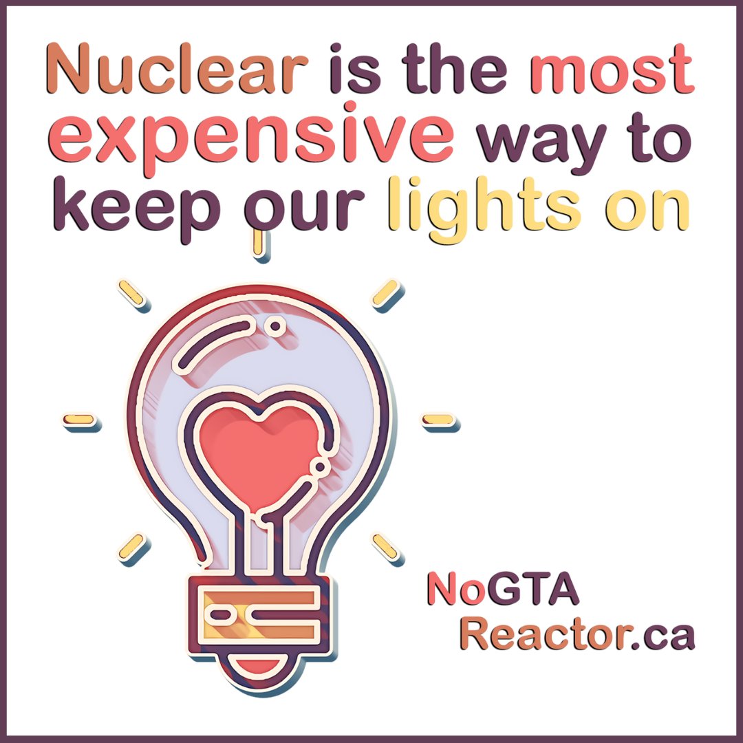 Why go nuclear when renewable options are 2 - 5x cheaper?
NoGTAreactor.ca