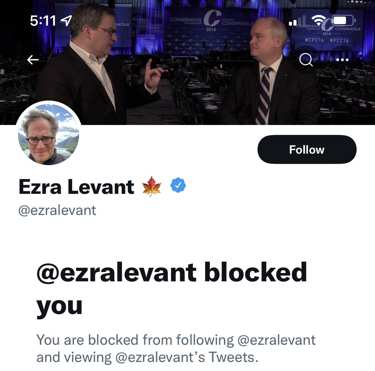 I forgot @Ezralevant has had me blocked for YEARS. #Bless #TheGiftThatKeepsOnGiving