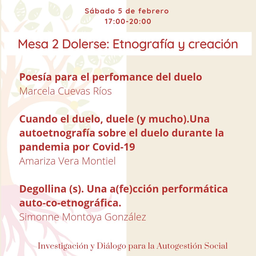 Aquí la Mesa 2 "Dolerse: Etnografía y creación" de nuestro Primer Encuentro de #EtnografíasAfectivas y #Autoetnografías: Tejiendo nuestras historias desde el Sur. fb.watch/a_PeB2qRPo/