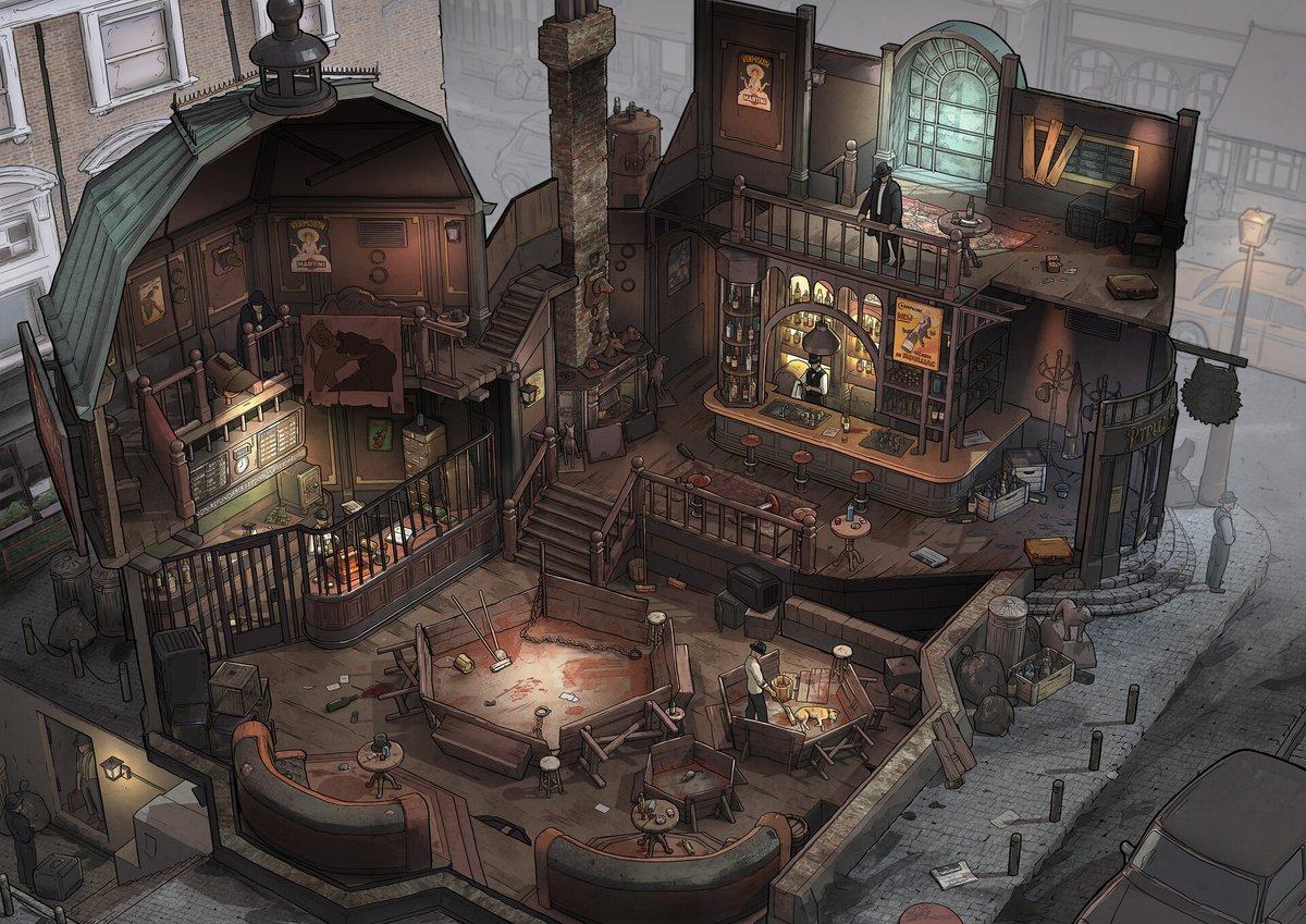 HerringStudios's tweet photo. Not a new screenshot but some new concept art. A dogfighting dockside pub from our recent art portfolio acquisition. 

https://t.co/duXLkEG8bK

#screenshotsaturday #gamedev https://t.co/K3mtbYRLBz