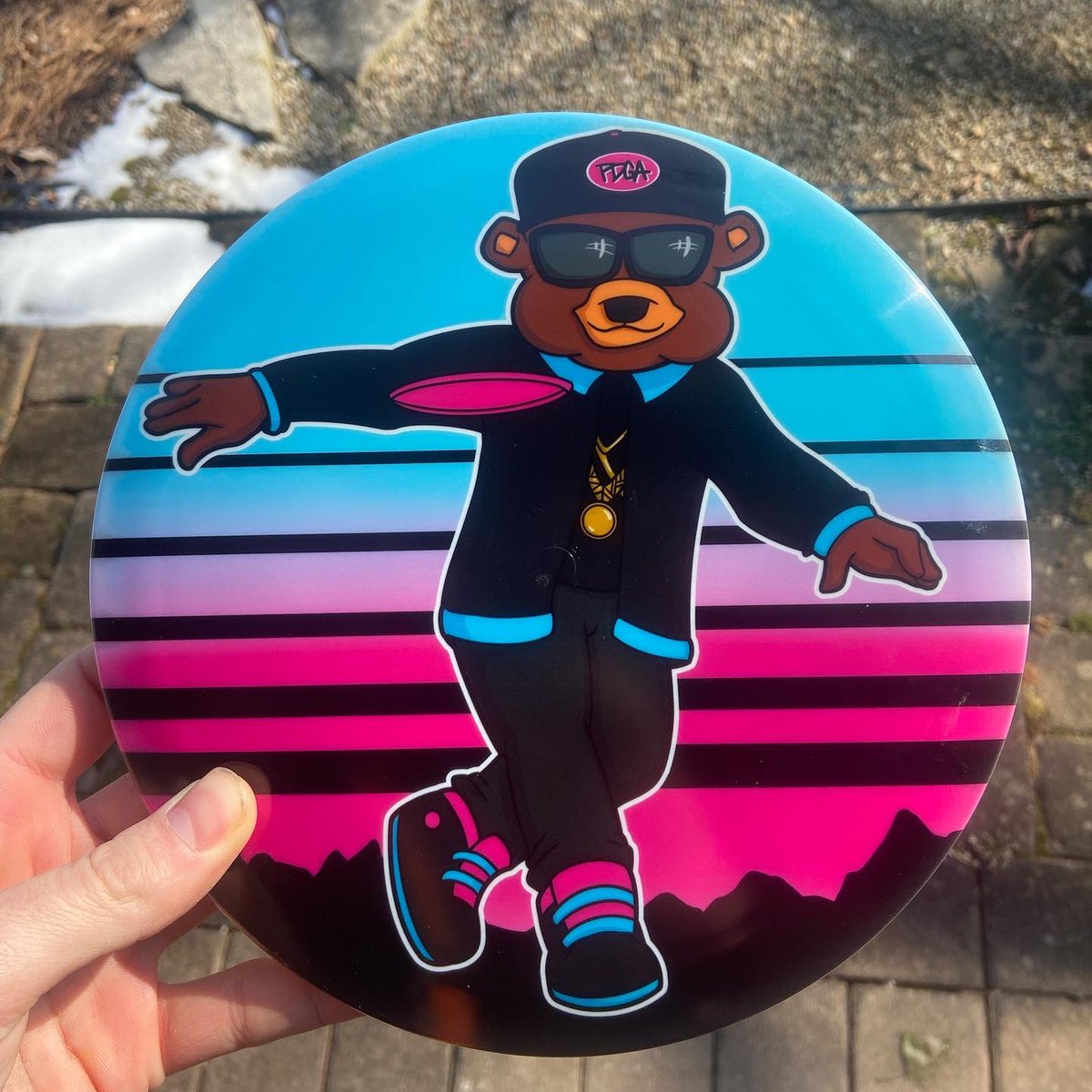 DojiPrints's tweet photo. Bop bop bop… first protypes arrived today. Thanks @DynamicDiscs …. #doji #discgolf #bangchains #characterdesign #bears #miamivice https://t.co/r4MnNeQyPm