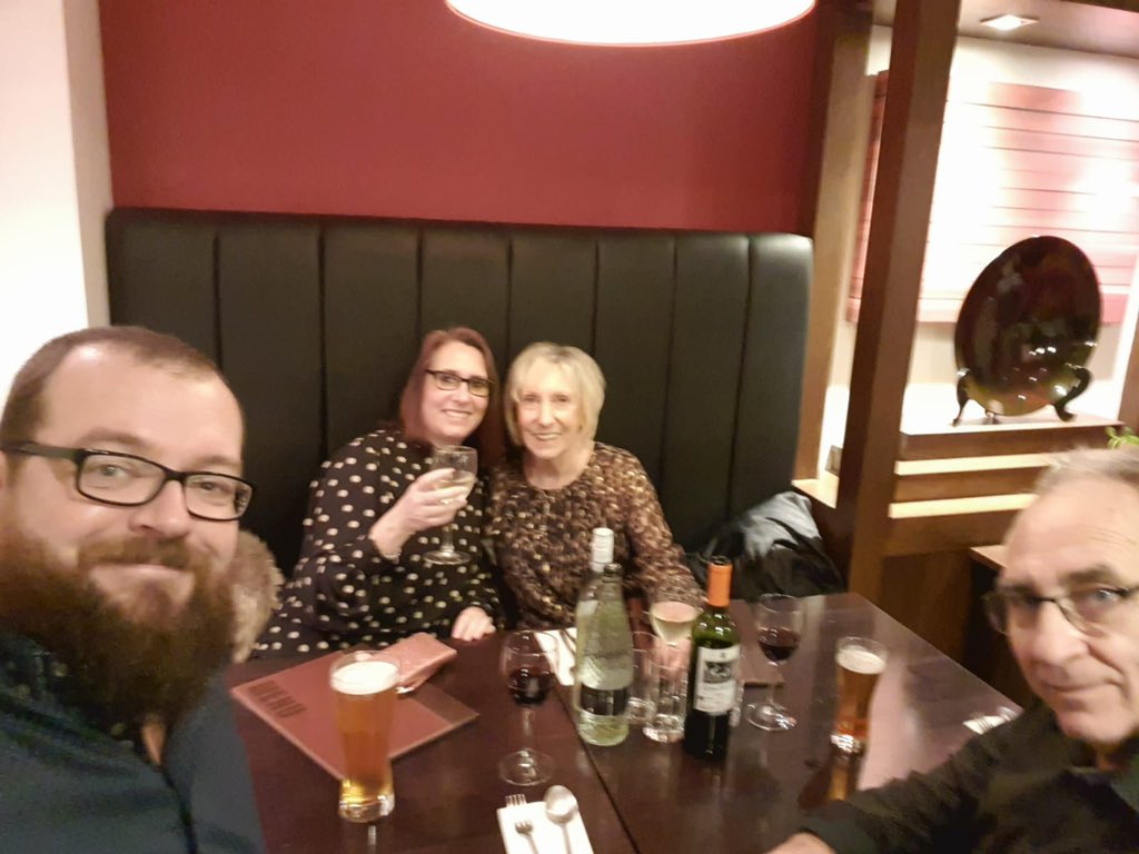 cthatcher0702's tweet photo. Out out with Dave and my mum and dad at our favourite restaurant! Been waiting for 2 years to come back here! https://t.co/fJTnliE3Wz