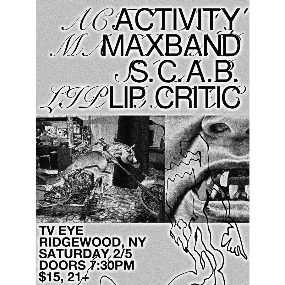 tonight <a href="/tveyenyc/">TV Eye NYC</a> in ridgewood w/ <a href="/maxbandnyc/">Maxband</a> <a href="/activitysongs/">activity songs</a> an S.C.A.B. - doors 7:30 lip @ 8