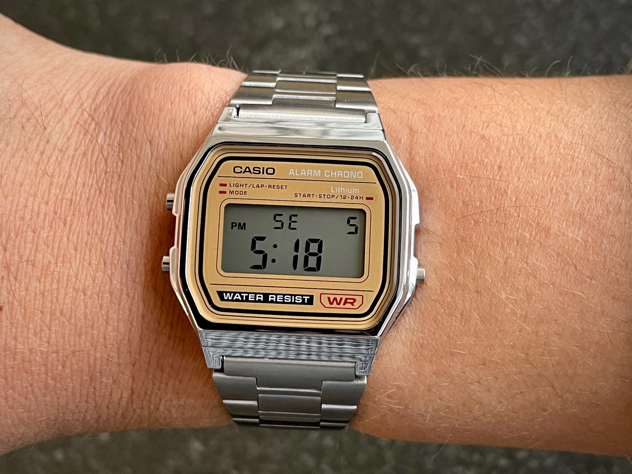 that joeycastillo@mastodon.social steel discovered A158W! watch with board on in is backer Sunrise/Sunset Shown we week\'s Watch the Casio\'s \