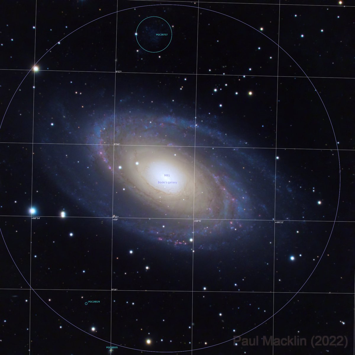 MathCancer's tweet photo. I was really inspired by @AstroFrontyard’s beautiful widefield work on M81 and M82 to go back and reprocess my closer-up #Messier81 (Bode’s Galaxy). #Astrophotography #astrohour
Much happier with the colors & balanced detail.
On @AstroBin_com: https://t.co/7eQt5g27nC https://t.co/CqOvpuaOEV