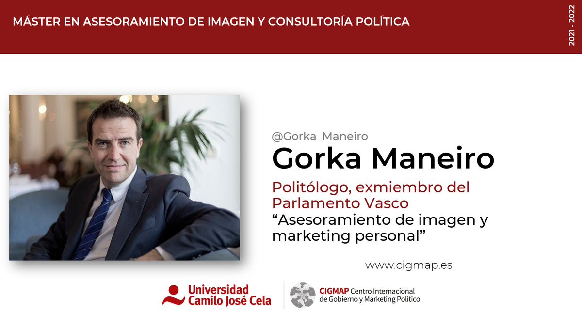 Nuestros alumnos de la versión Executive del <a href="/masterpolitica/">Master Política</a> del <a href="/cigmapucjc/">CIGMAP</a> de la <a href="/universidadcjc/">UCJC</a> han podido disfrutar en la tarde de hoy de una sesión de formación en directo con el politólogo Gorka Maneiro, <a href="/Gorka_Maneiro/">Gorka Maneiro</a>  #Compol